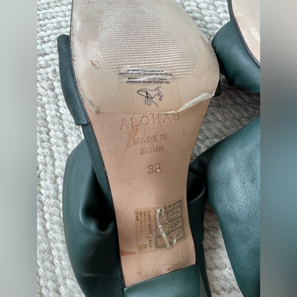 NWOT Alohas Forest Green Twisted Strap Heel - Picture 8 of 11